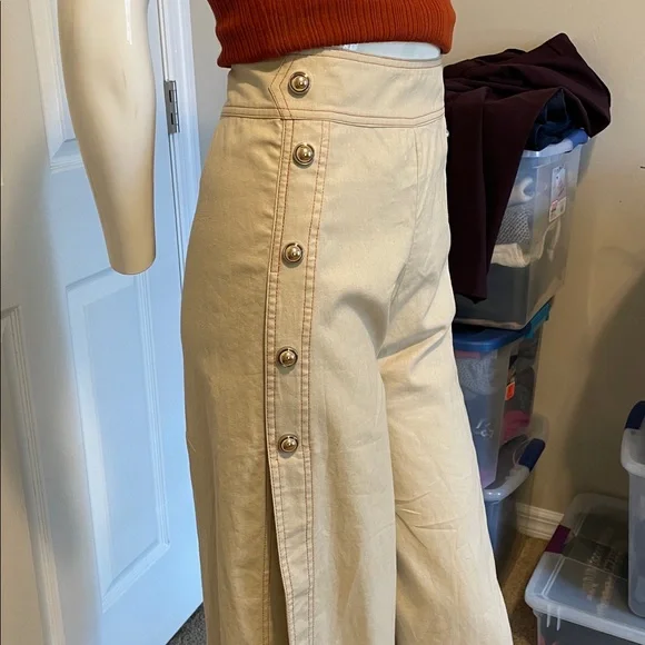 ALICE McCall the LOST PANT high waist wide leg linen culotte ankle pant NWT 8 - Picture 9 of 16